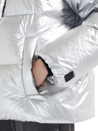 Серебристая куртка WEEKEND MAX MARA: фото 3 - Invogue