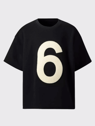 Чорна футболка MM6 MAISON MARGIELA KIDS : фото - Invogue