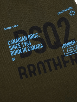 Зелёные брюки спорт DSQUARED KID: фото 2 - Invogue