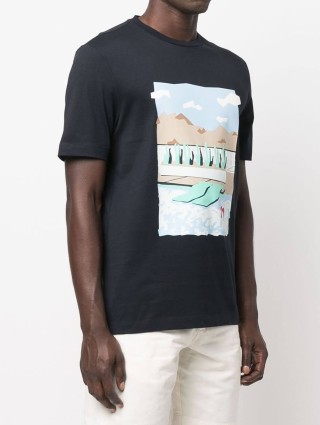 Тёмно-синяя футболка BOSS: фото 1 - Invogue