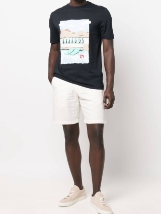 Тёмно-синяя футболка BOSS: фото 4 - Invogue