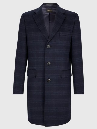 Темно-синє пальто BOSS : фото - Invogue