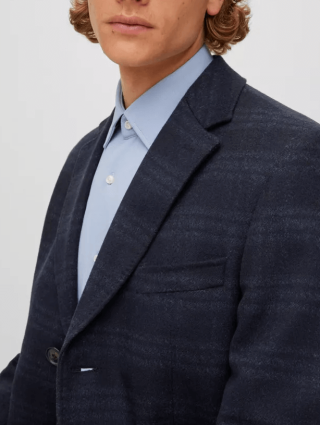 Темно-синє пальто BOSS : фото 3 - Invogue