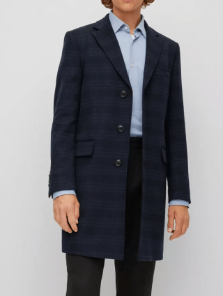 Темно-синє пальто BOSS : фото 4 - Invogue