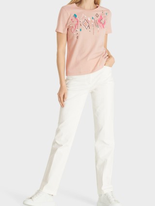 Бежевая футболка MARC CAIN: фото 4 - Invogue