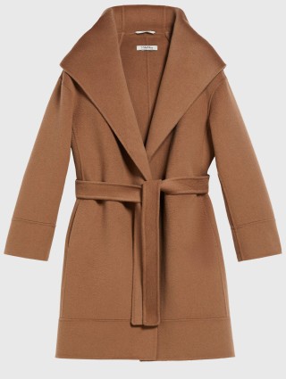 Темно-бежевое пальто MAX MARA из шерсти и кашемира: фото - Invogue