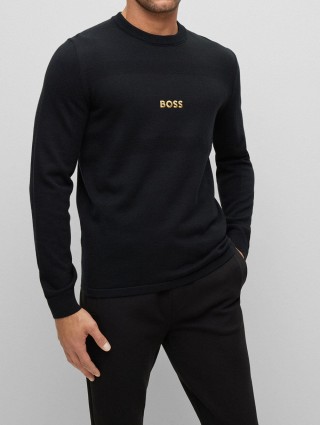 Чёрный свитер BOSS: фото 1 - Invogue