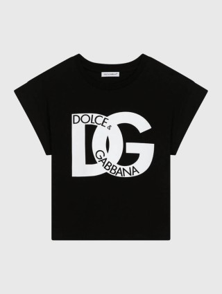 Чорна футболка DOLCE&GABBANA KIDS : фото - Invogue