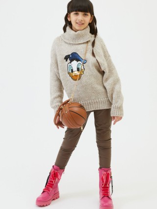 Коричневі легінси MONNALISA : фото 3 - Invogue