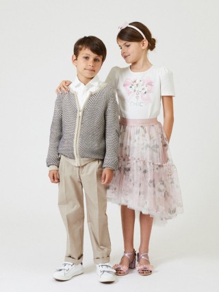 Молочная футболка MONNALISA: фото 3 - Invogue