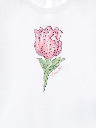 Біла футболка MONNALISA : фото 2 - Invogue