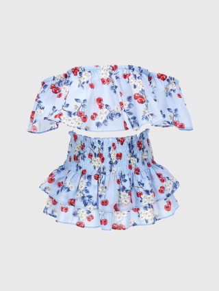 Блакитний топ, спідниця MONNALISA: фото - Invogue