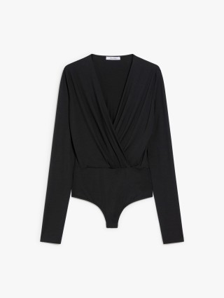 Черное боди Max Mara из эластичного трикотажа: фото - Invogue