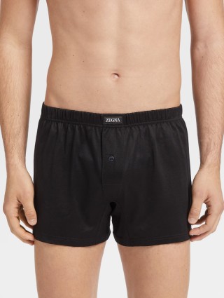 Черные боксеры Zegna из хлопкового трикотажа: фото 1 - Invogue