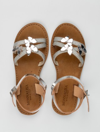 Срібні босоніжки MONNALISA : фото 2 - Invogue