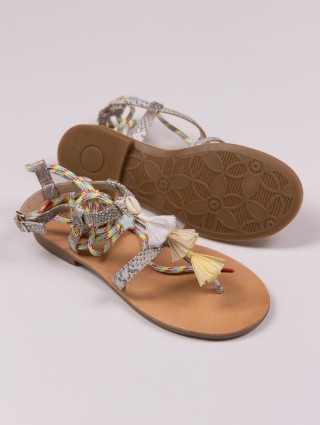 Бежевые босоножки FLORENS: фото 1 - Invogue