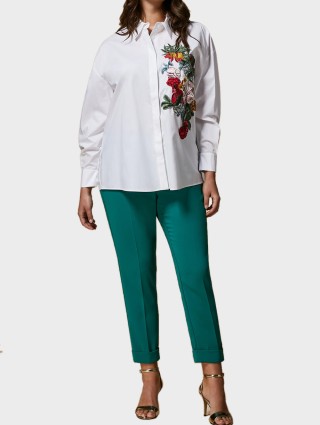 Зелені брюки MARINA RINALDI : фото 3 - Invogue