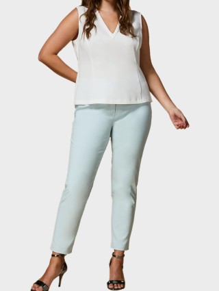 Блакитні брюки MARINA RINALDI : фото 3 - Invogue