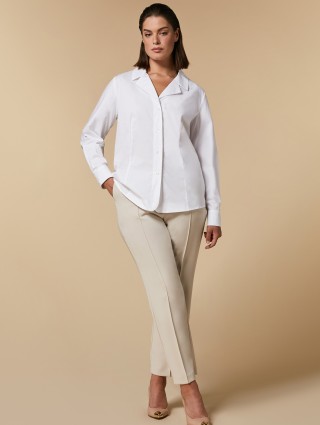 Бежевые брюки MARINA RINALDI: фото 4 - Invogue