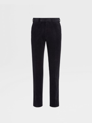 Темно-синие брюки ZEGNA кроя slim: фото - Invogue