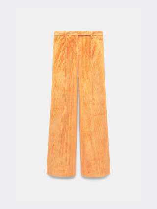 Золотистые брюки Dorothee Schumacher из вельвета: фото - Invogue