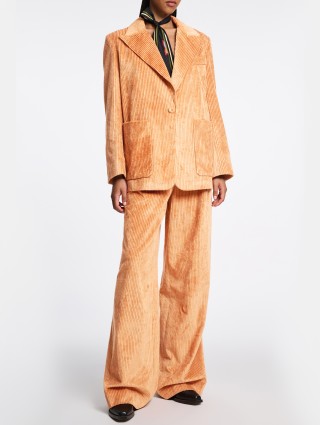 Золотистые брюки Dorothee Schumacher из вельвета: фото 1 - Invogue