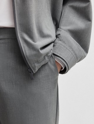 Сірі брюки BOSS крою slim: фото 4 - Invogue