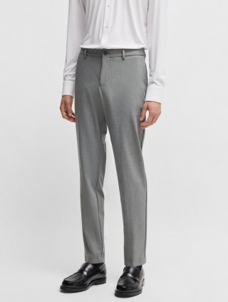 Сірі брюки BOSS крою slim: фото 2 - Invogue