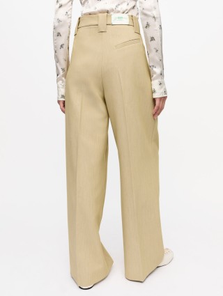 Бежеві брюки Ganni саржеві: фото 3 - Invogue