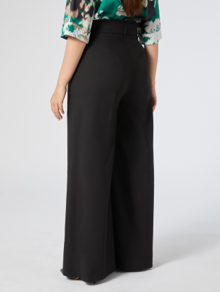 Черные брюки Marina Rinaldi хлопчатобумажные: фото 3 - Invogue