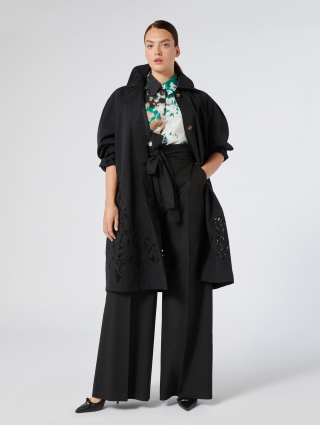 Черные брюки Marina Rinaldi хлопчатобумажные: фото 1 - Invogue