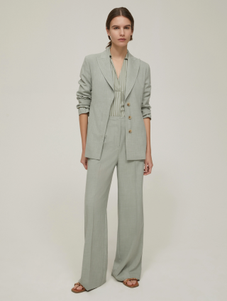 Светло-зеленые брюки PennyBlack широкие: фото 1 - Invogue