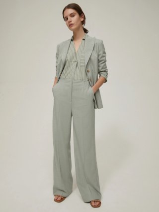 Светло-зеленые брюки PennyBlack широкие: фото 3 - Invogue