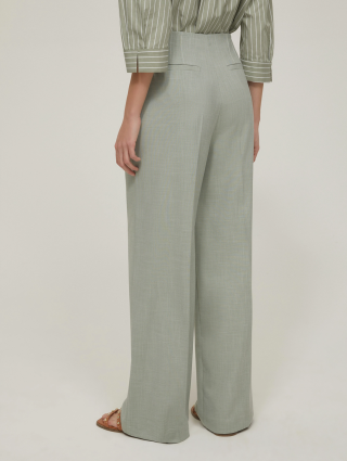 Светло-зеленые брюки PennyBlack широкие: фото 2 - Invogue