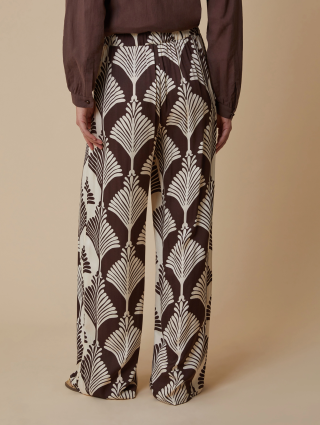 Коричневые брюки PennyBlack с контрастным принтом: фото 2 - Invogue