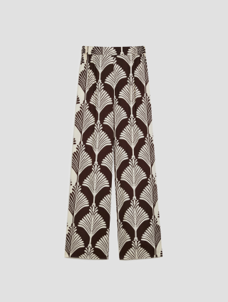 Коричневые брюки PennyBlack с контрастным принтом: фото - Invogue