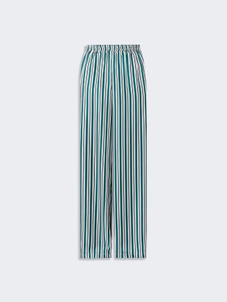 Темно-зеленые брюки MAX MARA в полоску: фото - Invogue