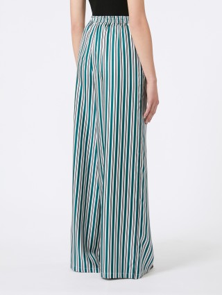 Темно-зеленые брюки MAX MARA в полоску: фото 3 - Invogue