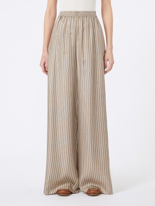 Брюки у смужку MAX MARA шовкові: фото 2 - Invogue