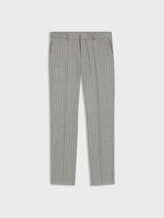 Серебристые брюки BOSS из шерсти: фото - Invogue