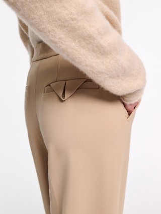 Бежевые брюки DOROTHEE SCHUMACHER широкие: фото 3 - Invogue