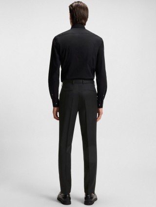 Чёрные брюки BOSS из шерсти: фото 3 - Invogue