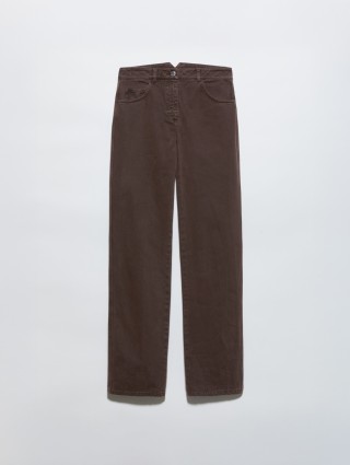 Шоколадні брюки MAX&CO з бавовни: фото - Invogue