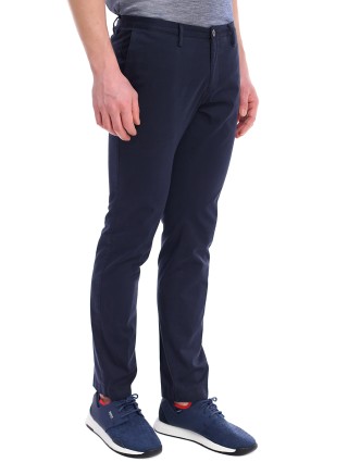 Темно-сині брюки BOSS з еластичної бавовни: фото 2 - Invogue