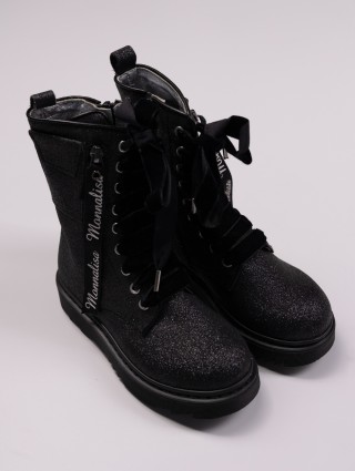 Чёрные сапоги MONNALISA: фото - Invogue