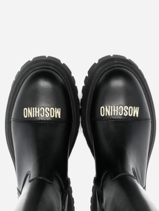 Чорні чоботи MOSCHINO зі шкіри: фото 3 - Invogue