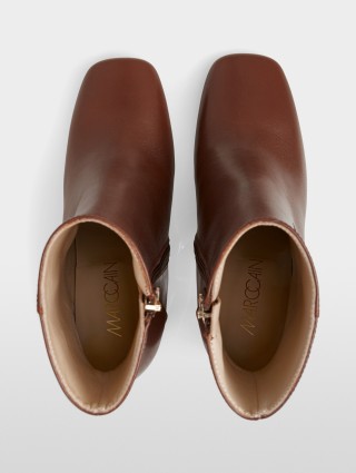 Коричневые ботильоны Marc Cain кожаные: фото 3 - Invogue