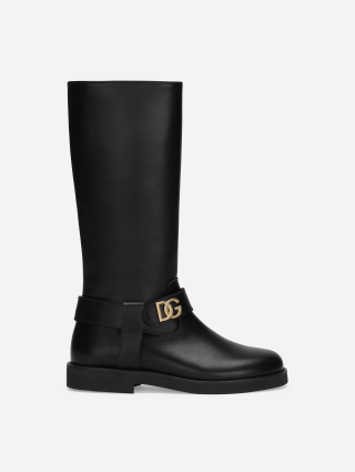 Чорні чоботи Dolce&Gabbana шкіряні: фото - Invogue