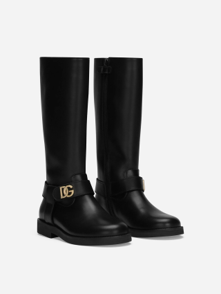 Чорні чоботи Dolce&Gabbana шкіряні: фото 1 - Invogue