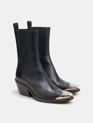 Черные ботинки Dorothee Schumacher с металлическим носком: фото 2 - Invogue